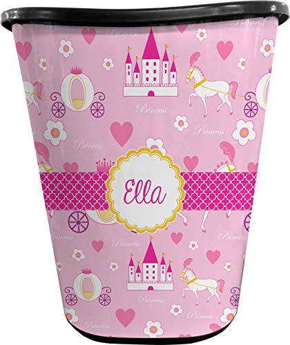RNK Shops Personalized Princess Carriage Waste Basket - Single Sided (Black)