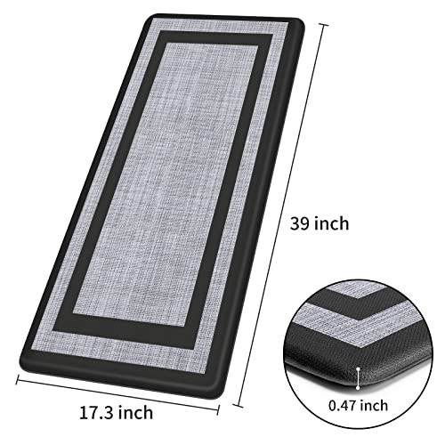 Mattitude Kitchen Mat And Rugs Cushioned Kitchen Mats ,17.3"X 39",Non-Skid Waterproof Kitchen Rugs And Mats Ergonomic Comfort Standing Mat For Kitchen, Floor Home, Office, Laundry , Black #TOP1