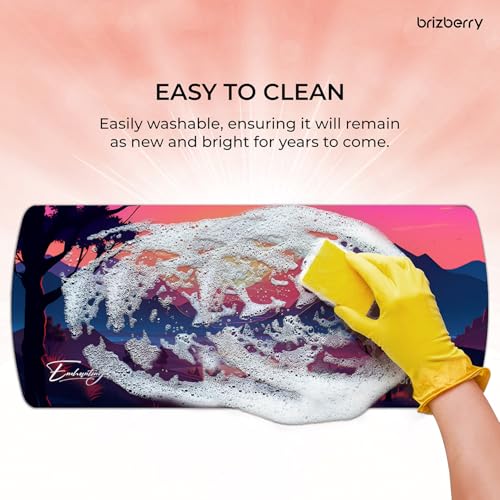 Image of Brizberry Extended Mouse Pad, Desk Mat, 740mm x 310mm x 3mm Large Printed Premium Anti Skid Rubber Base for Desktop Laptop Keyboard (DM Design 6)