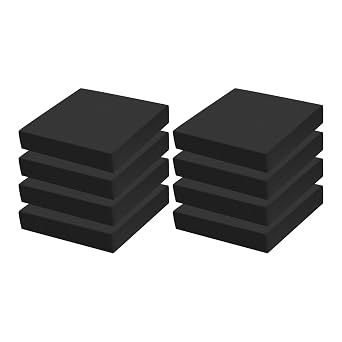 8Pcs Black EVA Foam Pad 4in x 4in x 3/4in High Density Closed Cell Foam Sheet, Soundproofing & Flame Heat Resistant & Without Leaving Residue for Appliances Crafts Outdoor Furniture DIY Electronics
