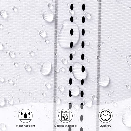 Jring Boho Striped Shower Curtain, Black And White Bathroom Curtains With Hooks, Simple Modern Bath Curtain, Waterproof White Tassels Shower Curtains For Bathroom Bathtub Hotel Spa 72X72 Inch(White) #TOP2