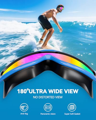 Image of Aegend New Adult Wide View Swim Goggles, Anti-Fog /UV No Leak Swimming Goggles with Ear Plugs for Men & Women