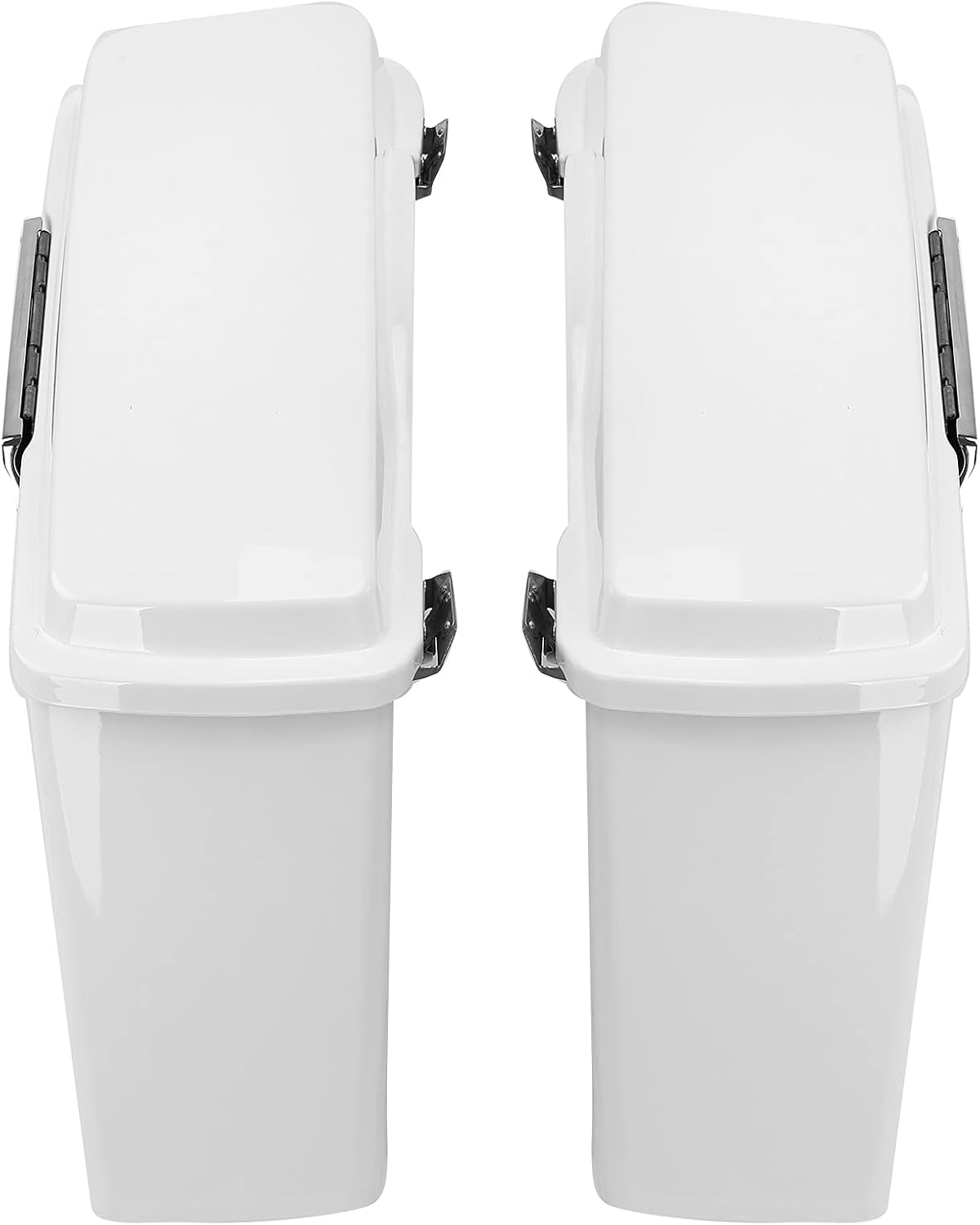 Hard Saddlebags Saddle bags W/Chrome Conversion Brackets for Harley Davidson 1984-2017 Softail Models FLST, FLSTC, FLSTF, FLSTN FLSTS models,White