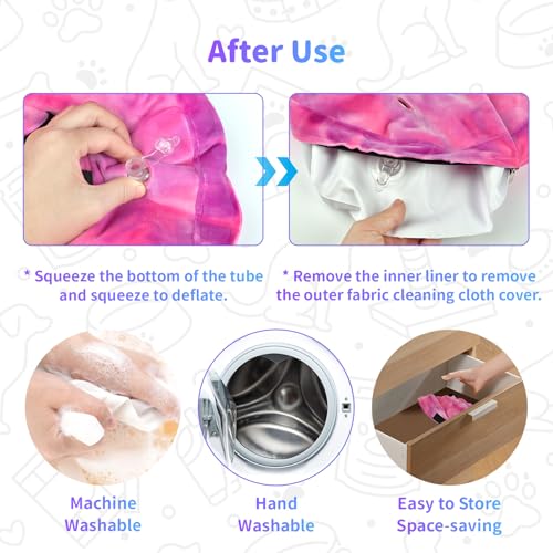 Image of Dog Cone, Y-blue Cone Collar Inflatable Dog Neck Collar Recovery E-Collar Alternative, Cat Donut Collar After Surgery for Dogs and Cats(Rose Purple, M)