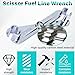 Fuel Line Disconnect Tool, 3/8 Inch and 5/16 Inch Metal Fuel Filter Removal Tool, Multi-Purpose Scissor Fuel Line Wrench Fittings for Fuel, Heater, and A/C Line Service, Universal for Most Vehicles