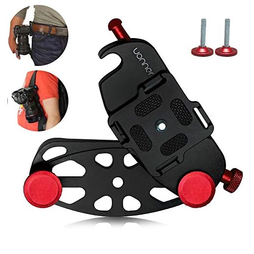 Quick Release Clip Plate Cámara Cinturón, uonner Cámara Correa Cintura Hebilla kamerahalterung Spider Azul con Placa de estándar para Canon Nikon Sony DSLR Cámaras GoPro Red