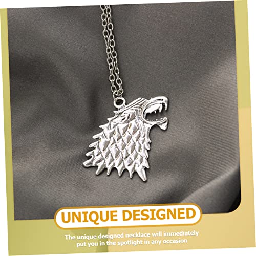 LIFKOME Colar De Cabeça De Lobo Colar De Joias Masculinas Colares De Moda Para Pingentes Masculinos