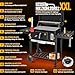 KESSER® Grill Grillwagen BBQ Smoker XXL Holzkohlegrill mit Deckel, Rädern, Edelstahl-Griff, Grillrost, Thermometer & Silikon-Pinsel, Standgrill, Kohlegrillwagen