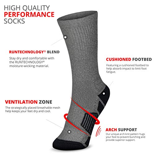 ChalkTalkSPORTS Custom Team Number Crew Socks | Athletic Socks Gray & Black | All Team Numbers2