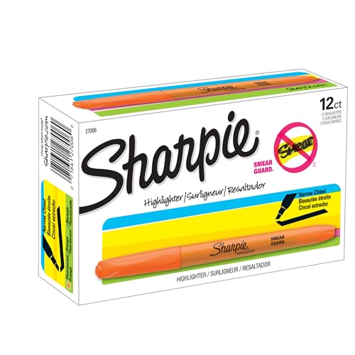 Sharpie Accent Pocket Style Highlighter, Micro Chisel Tip, Fluorescent Orange Ink (27006)