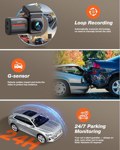 Image of iZEEKER 4K Dash Cam Front and Rear, WiFi 6 Dashcam with FREE 32GB Card, 4K+1080P Dual Dash Camera, 2.99 inch IPS Display, APP Control, Night Vision, G-Sensor, Loop Recording, 24H Parking Mode Supports