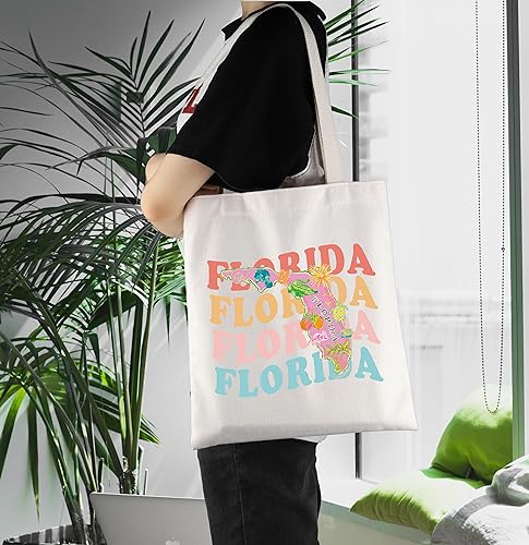 Image of ENSIANTH Florida State Map Tote - Vacation Gift, Tourism Shoulder Bag