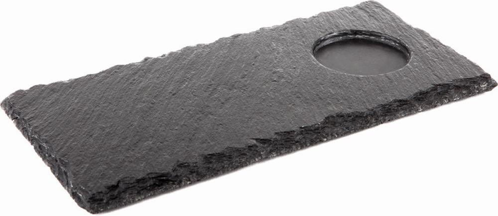 Natural slate 25 x 12 cm thickness 4 7 mm, Black, Medium