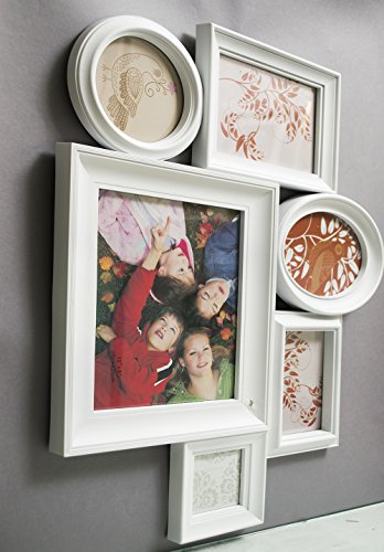 Image of Lifestyle White Collage of 6 Picture Frames - 6 Photo Frame Wall Collage