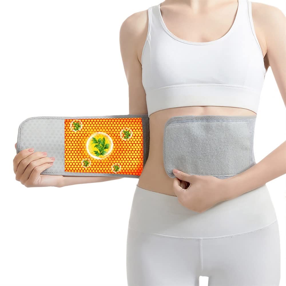 Adjustable Lumbar Decompression Belt Moxa Fever Waist Protection Cold And Warm Waist Physical Therapy Moxibustion Knitting Dot Matrix Lumbar Support Belt (Color : Gray, Size : M)
