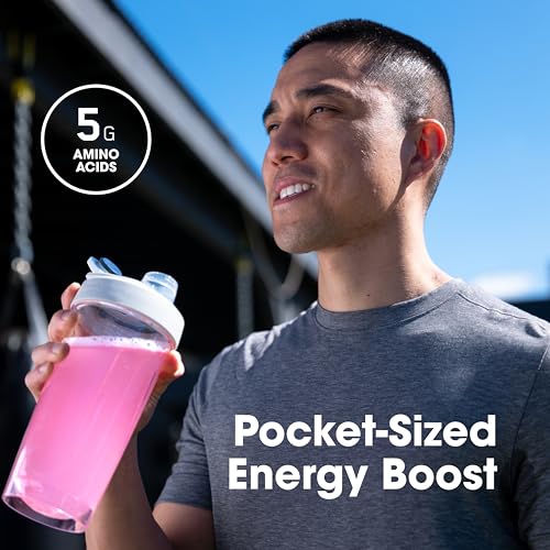 Image of Optimum Nutrition Amino Energy Plus Hydration Packets, On-the-Go Energy Powder Stick Packs, Strawberry Burst, 25 Count