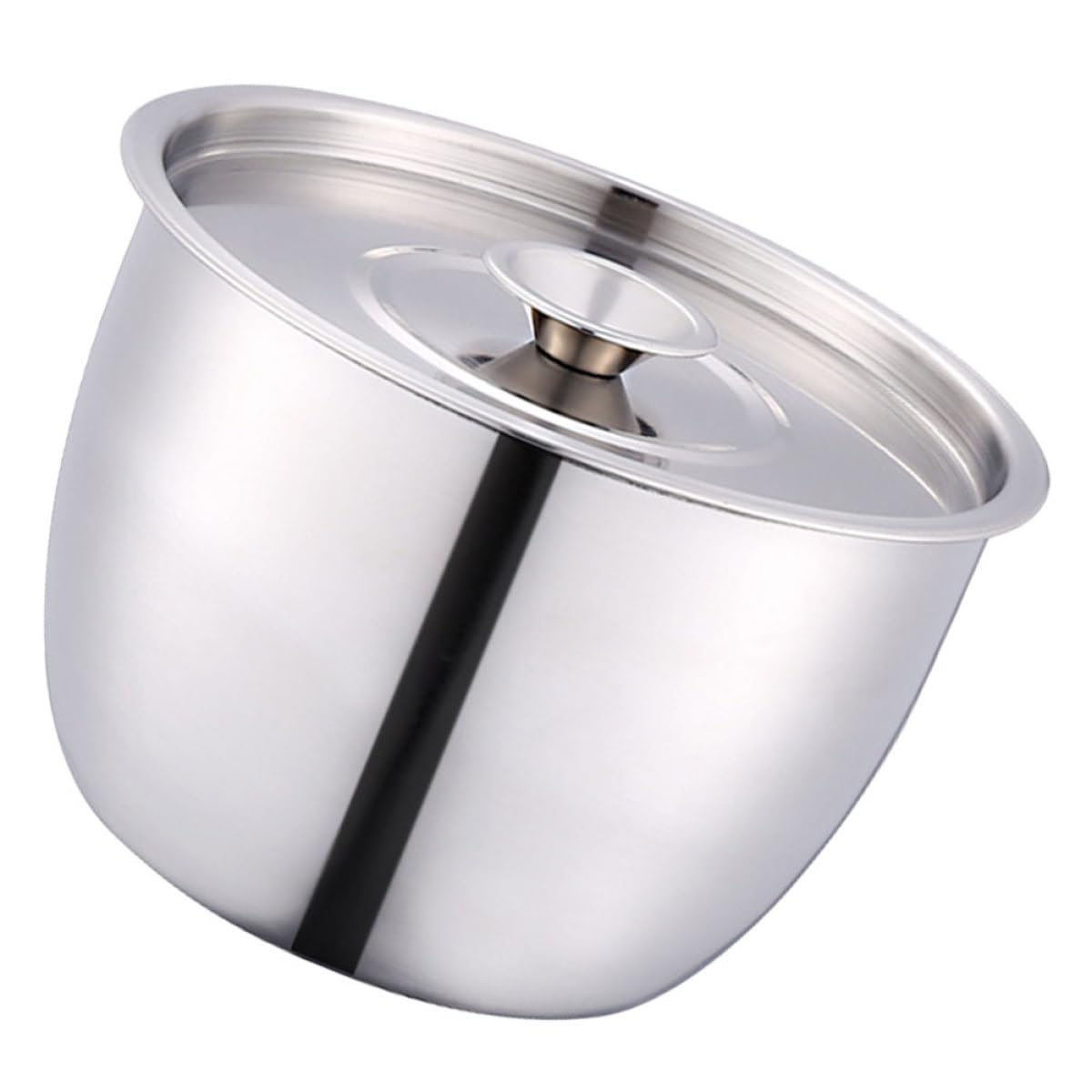 Ustensile cuisine polyvalent bol mélangeur profond inox argenté à couvercle