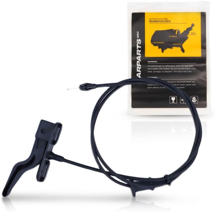 KarParts360 For Chevy Malibu 2006-2012 Hood Release Cable | Black | Plastic/Metal | With Handle | Replacement For 1350916, 25868221