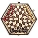 Husaria Wooden Three-Player Chess - 12 Inches - with Foldable Board, Handcrafted Playing Pieces, and Felt-Lined Storage