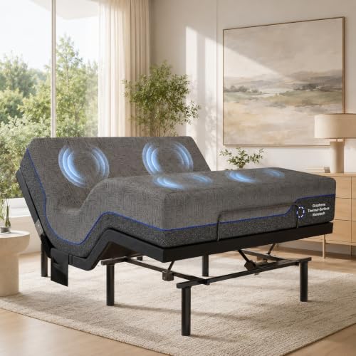 Image of Marsail Adjustable Bed Frame Full with Mattress & Massage,Adjustable Base