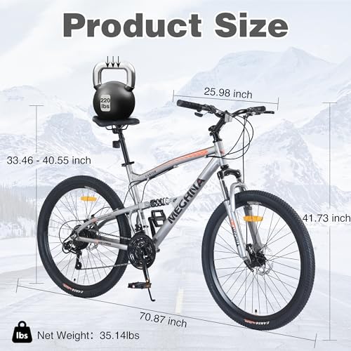 Balinge WJBL127-3 Full Suspension Mountain Bike 26 Inch Aluminum Frame thumb #4