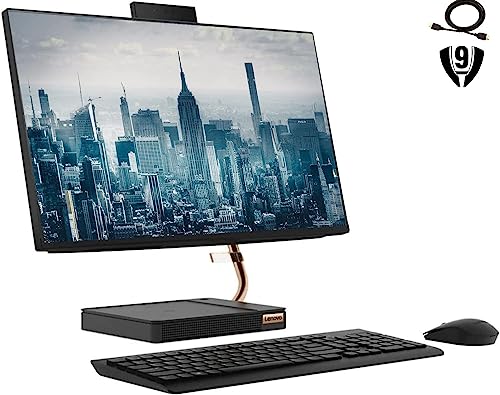 Image of Lenovo IdeaCentre 5 23.8 inch FHD All-in-One Desktop, Intel Core i5-10400T Processor, 16GB RAM 1TB SSD, WiFi 6, Bluetooth, Webcam, Wireless Keyboard & Mouse, Windows 10 pro, Black