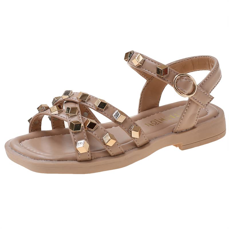 Rivets Girls Sandals Summer Vintage Beach Shoes Student Soft Soles Shoes