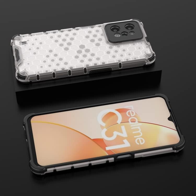 Image of Lustree TPU Honey Comb Armor Shock Proof Back Cover for for Samsung Galaxy M33 5g (Transparent)