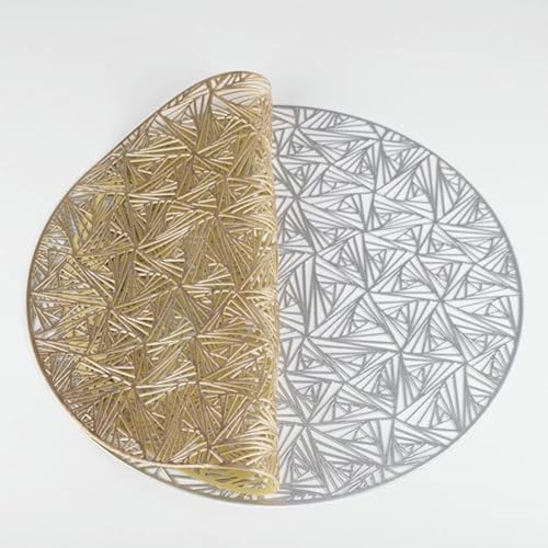 Sets de table de table chic argent avec motif géométrique ajouré 38 cm - 3