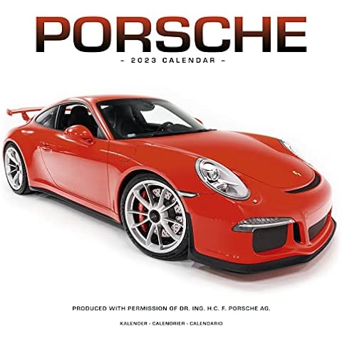 Porsche Calendar- Calendars 2022 - 2023 Wall Calendars - Car Calendar - Automobile Calendar - Porsche 16 Month Wall Calendar by Avonside Cover
