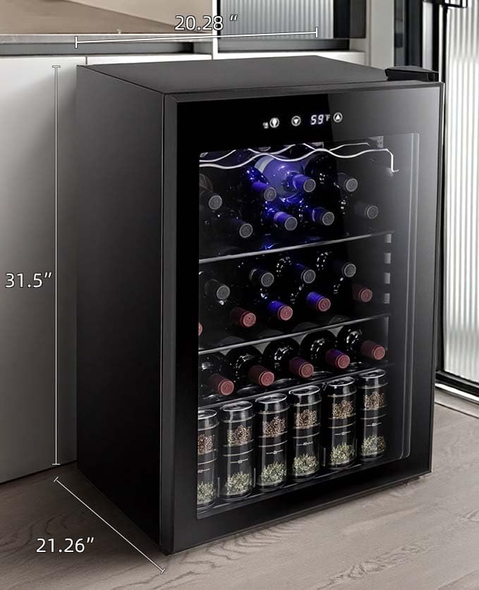 Antarctic Star 36 Bottle Wine Cooler Beverage Refrigerator Small Mini Wine Cellar Beer Soda Bar Fridge Quiet Operation Compressor Adjust Temperature Freestanding Black, 4.4 Cu. Ft - Image 3