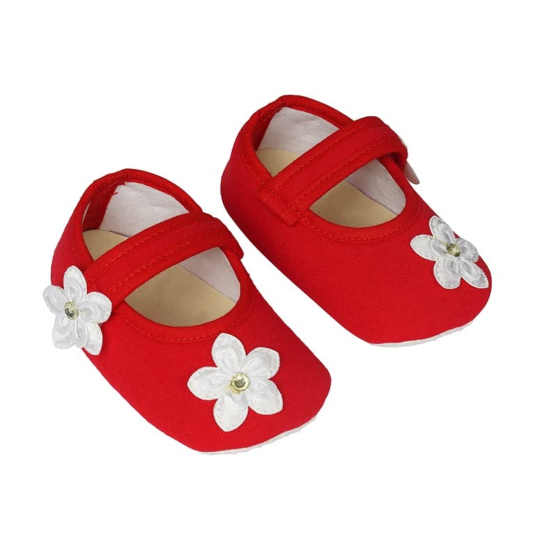 rsmart Infant New Baby Toddlers Boys and Girls Cotton Red Sandal Booties With White Flower Patch [RSM_13]-picture-41
