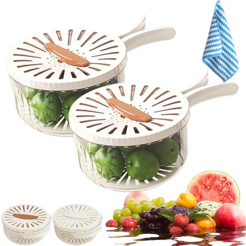 Cuzykitchen - Escurreplatos 2 en 1 a prueba de moscas para una fácil limpieza, recipiente multifuncional con asa plegable como cuenco de lavado, cesta de drenaje y recipiente de almacenamiento
