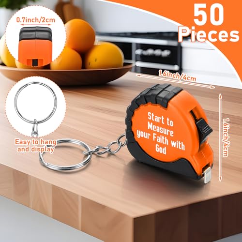 Liliaafar 80 Piezas Mini Cintas Métricas Retráctiles con Llaveros miniatura 3