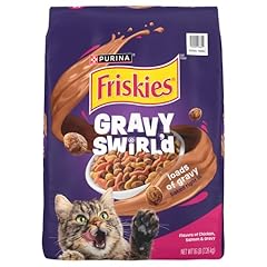 Purina Friskies Dry Cat Food Gravy Swirl'd With Flavors of Chicken, Salmon and Gravy - 16 lb. Bag