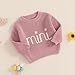 Mommy and Me Matching Outfits Mama and Mini Long Sleeve Crewneck Sweater Pullover Tops Mother Baby Matching Clothes (Baby, 9-12 Months, Pink)