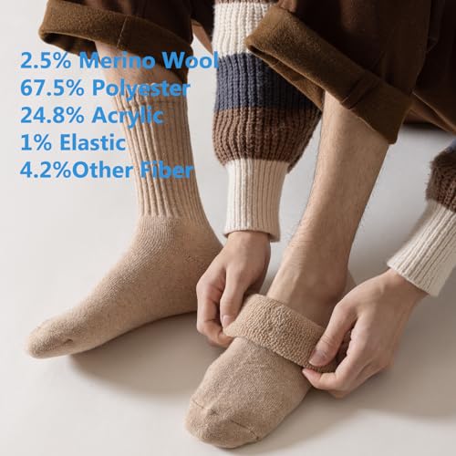 Image of MAGIARTE Womens Boot Wool Socks Christmas Gift Pack Winter Thick Warm Vintage Cozy Crew Socks for Women 3 /4 /5- Pack