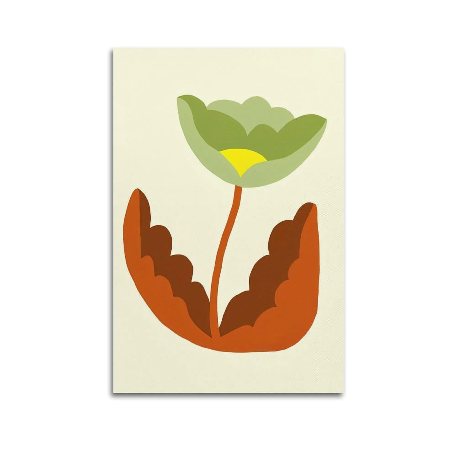 DLJGDS Simple Botanical Poster Green Tulips Decorative Painting Canvas Wall Posters And Modern Family Bedroom Decor 24x36inch(60x90cm)