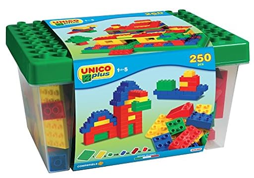 Unico Plus 8525 - Caja con bloques de construcción (250 piezas), de 18 meses a 5 años. | Ya disponible en tu tienda friki favorita! En mundofriki.es!