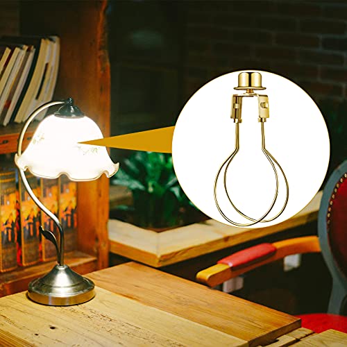 Image of Honoson Bulb Lamp Shade Light Bulb Clip Adapter Includes Finial and Lampshade Levellers for Replacement