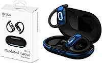 Fone de Ouvido Bluetooth Neckband HREBOS EB-220 Hwave – Som Estéreo, Bateria 50mAh + 500mAh, Carregamento USB-C, Encaixe Esportivo Confortável para Android e iOS