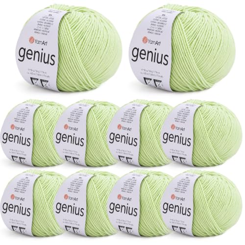 Image of YarnArt Genius Soft Cotton Blend Yarn, 10 Pack (1.76 oz / 174 Yds)