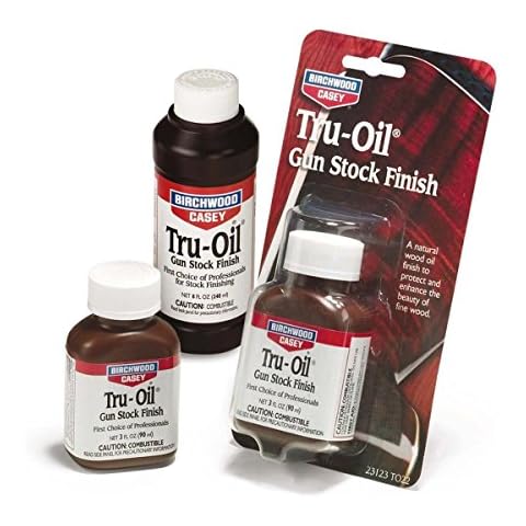 Birchwood Casey Fast-Drying Long-Lasting Water-Resistant Oil-Based Tru-Oil Stock Finish Bottle, 3 Ounce Cover