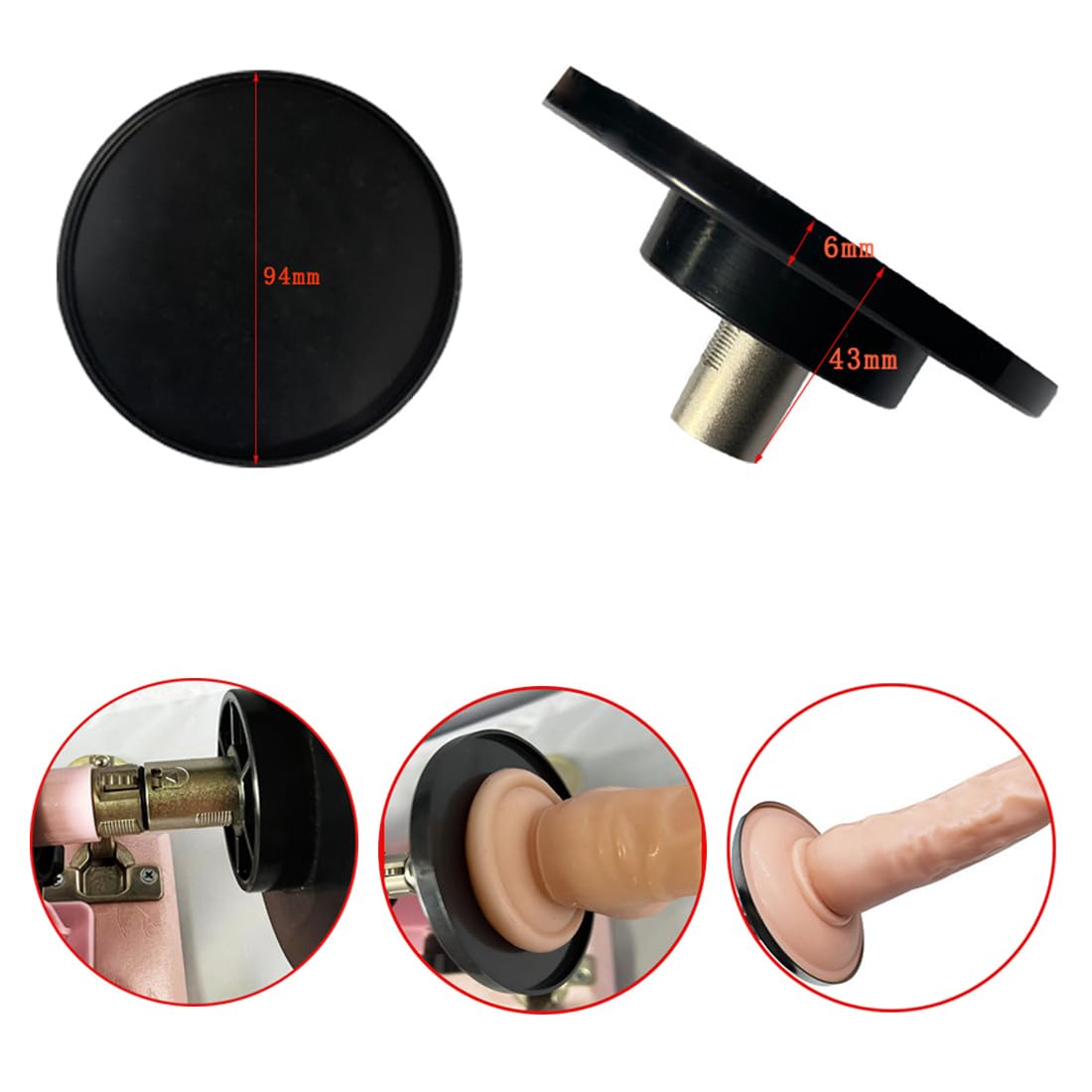 Adaptador de ventosa de para máquina sexual premium con conector, accesorio para máquina de amor con ventosa