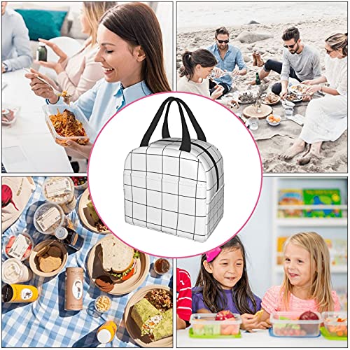 Aisquw BLACK-48 White Checkered Bags thumb #8