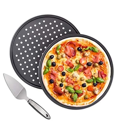 Tang Yuan 2 bandejas para pizza antiadherentes,bandeja para pizza perforada circular antiadherente,espátula para pizza,juego de herramientas para cocinar pizza crujiente