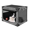 Dog Crate, Collapsible Soft Travel Crate for Large Dogs (3 Year Warranty), Indoor & Outdoor Portable Pet Kennel with Chew-Proof Mesh Window (Dark Gray, 36″ L x 25″ W x 25″ H)