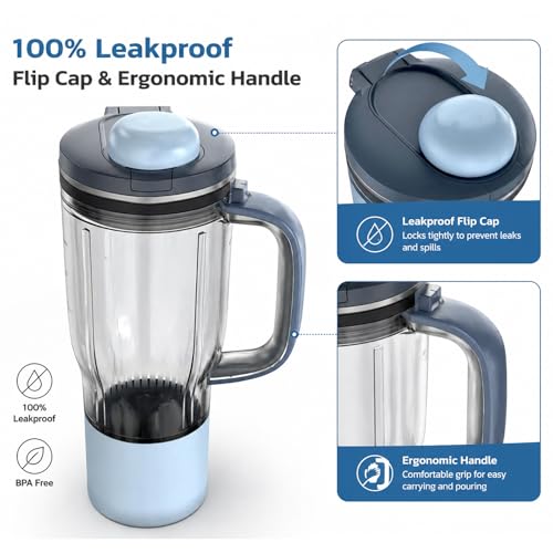 Image of 26oz Replacement Tumbler Cup for Ninja BlendBOSS, Cyberspace | Travel Smoothie Blender Cup with Leakproof Lid & Detachable Straw Compatible with Ninja DB301 & DB351 Series Blender