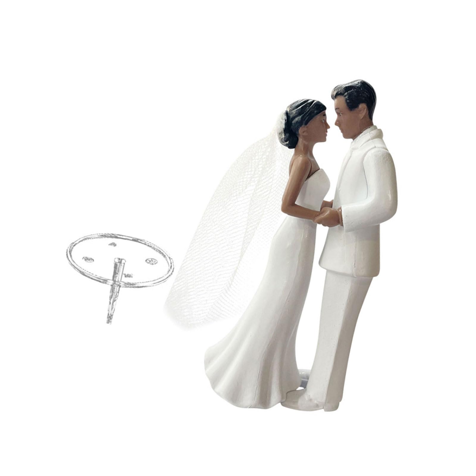 Tsophreniq Cake Top Bridal and Groom Figures Decoration for Engagements Anniversaries and Family Gatherings Couple Cake Deck