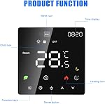 Smart Thermostat for Home Touchscreen Weekly Programmable WiFi Temperature Control with Child Lock Auto Manual Mode IP20 Digital Electric Underfloor Heating （Electric Heating）